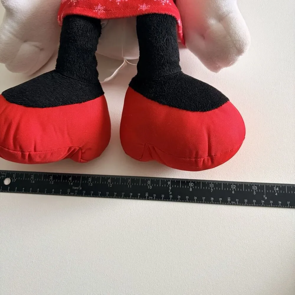 Disney Christmas 21” Minnie Mouse Red Snowflake Dress Red Bow Soft Plush LARGE